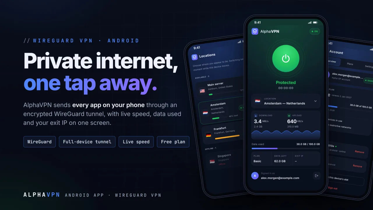 AlphaVPN | Android WireGuard VPN App — screenshot 1