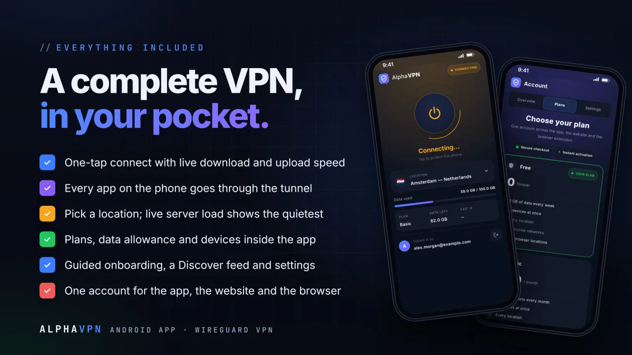 AlphaVPN | Android WireGuard VPN App — screenshot 2