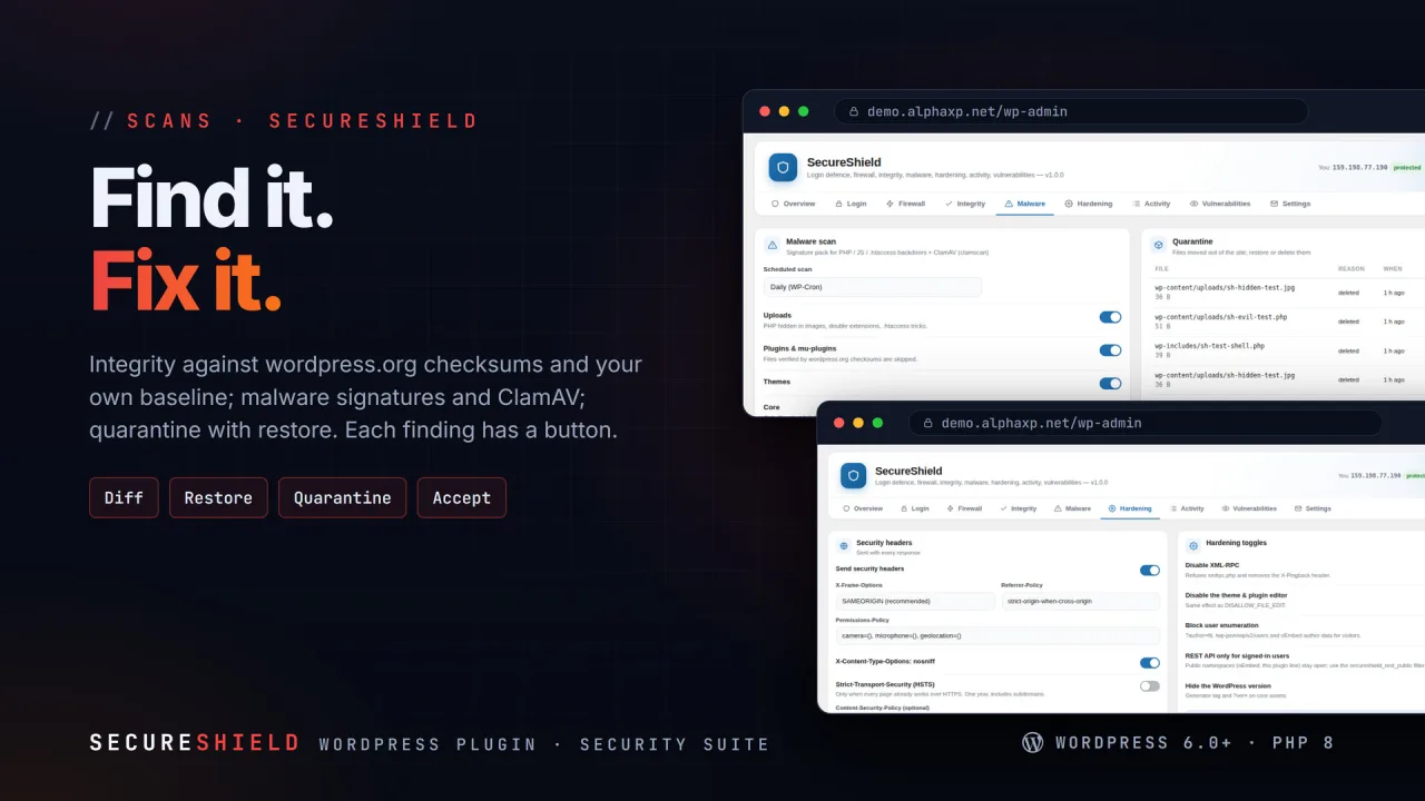 SecureShield | Firewall, Login Defence & Malware Scans for WordPress — screenshot 3