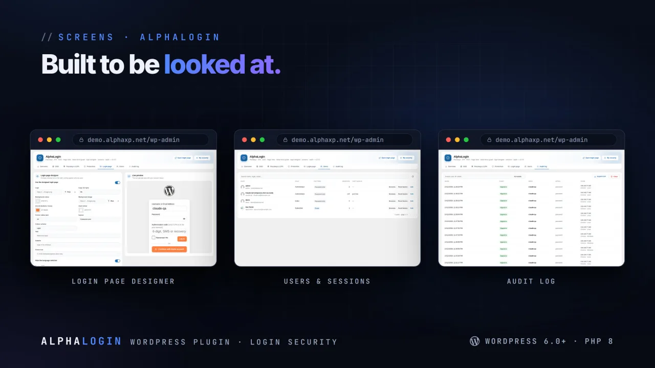 AlphaLogin | Passkeys, 2FA & SSO for WordPress — screenshot 4