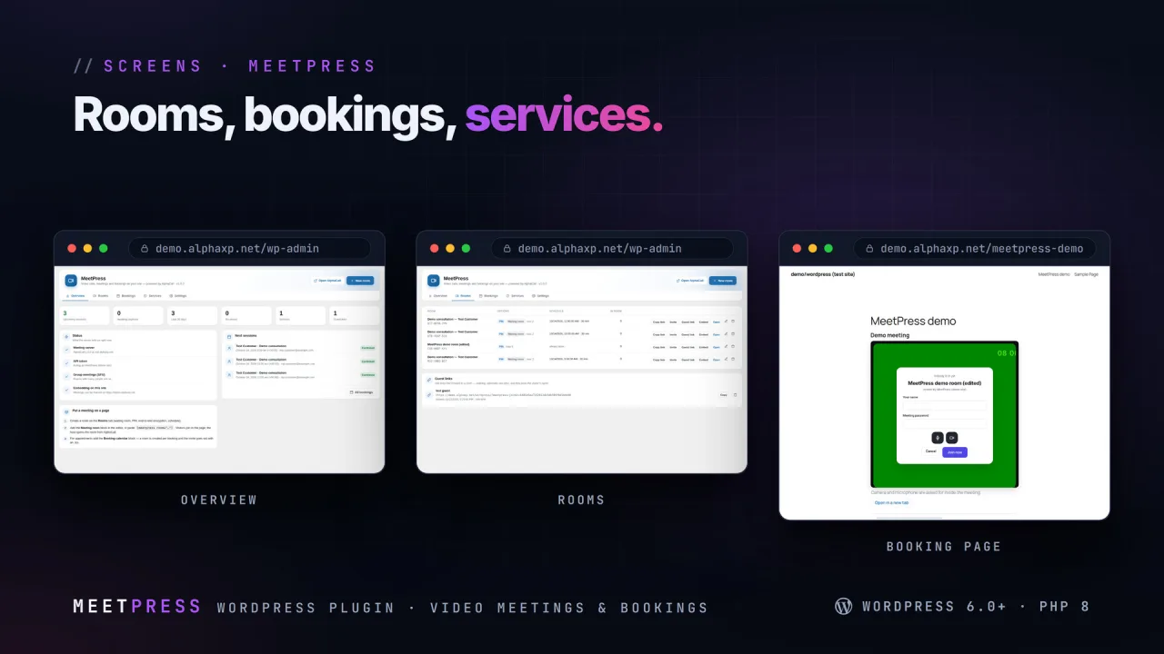 MeetPress | Video Meetings & Bookings for WordPress — screenshot 4