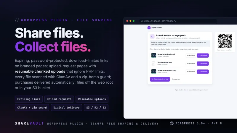 ShareVault | Secure File Sharing & Uploads for WordPress
