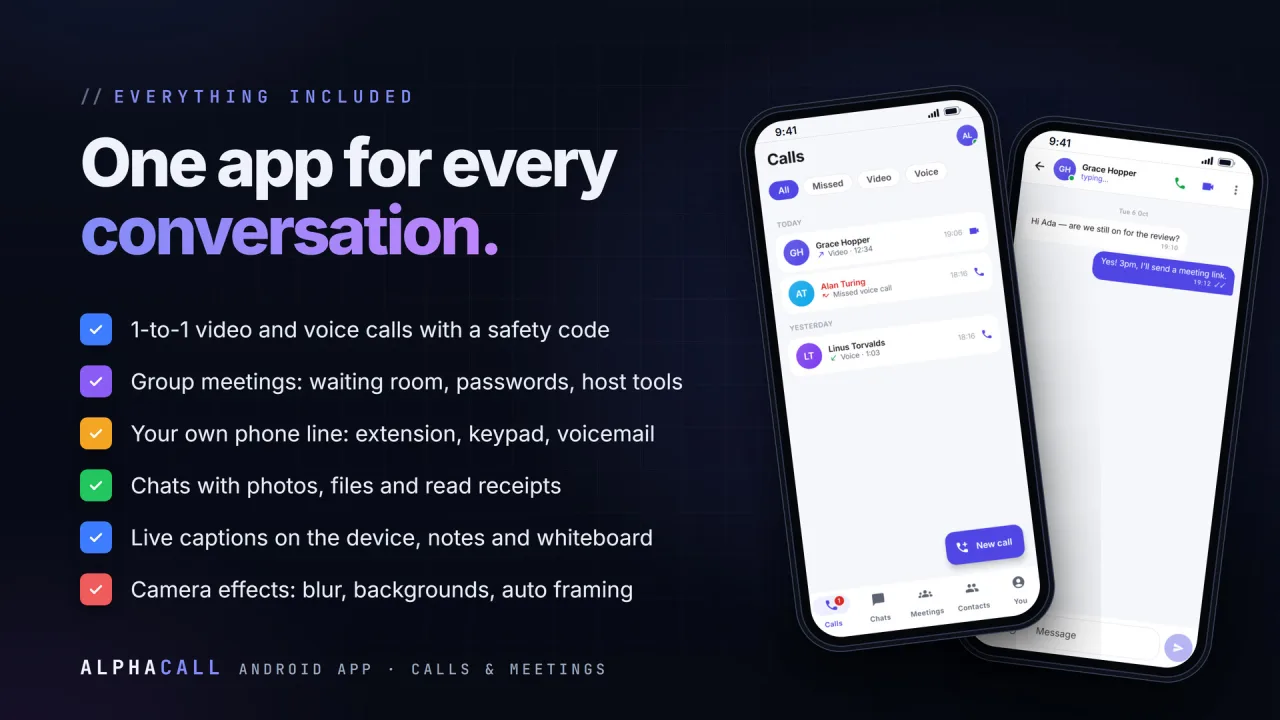 AlphaCall | Android Video, Voice & Meetings App — screenshot 2
