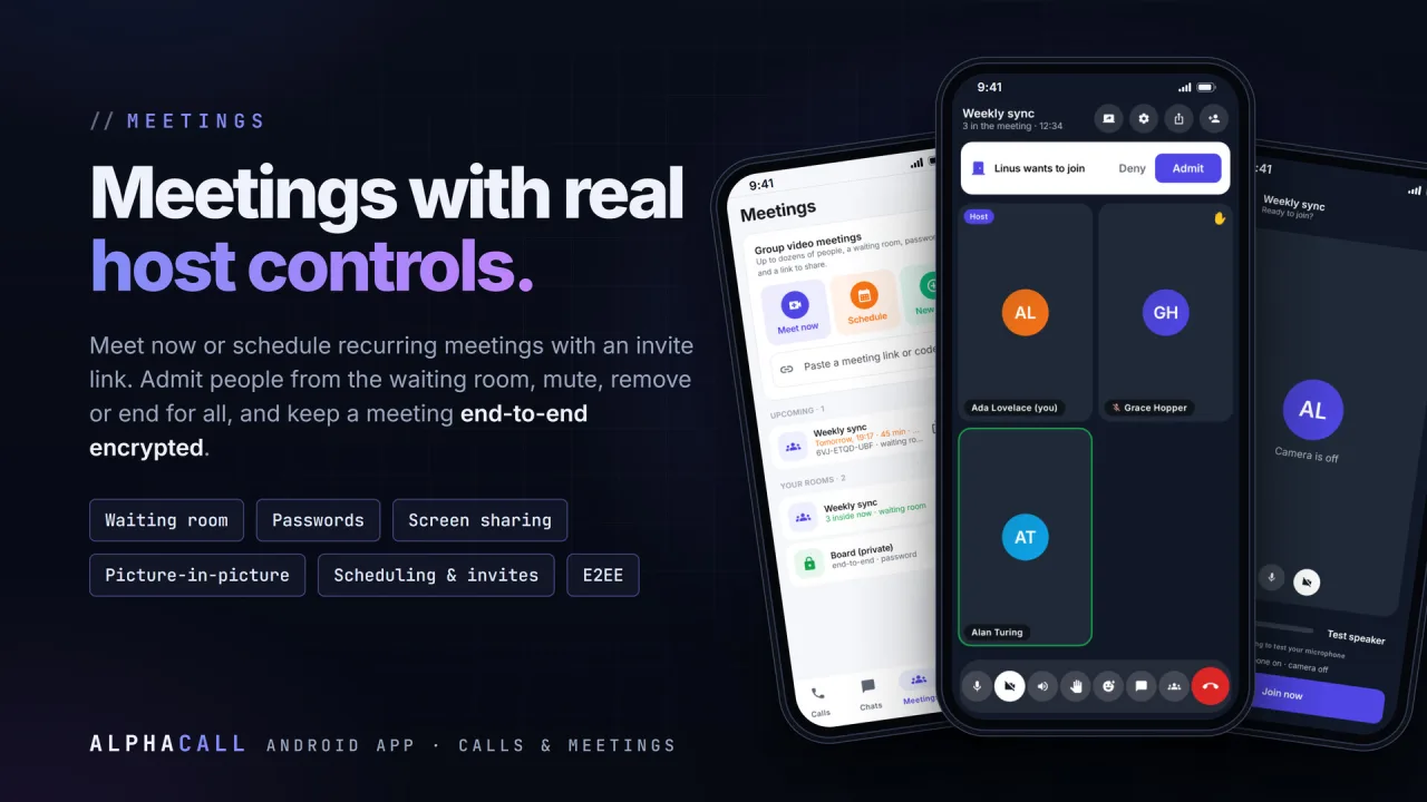 AlphaCall | Android Video, Voice & Meetings App — screenshot 3