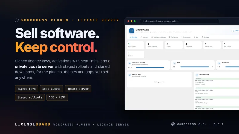 LicenseGuard | Licence Keys & Update Server for WordPress